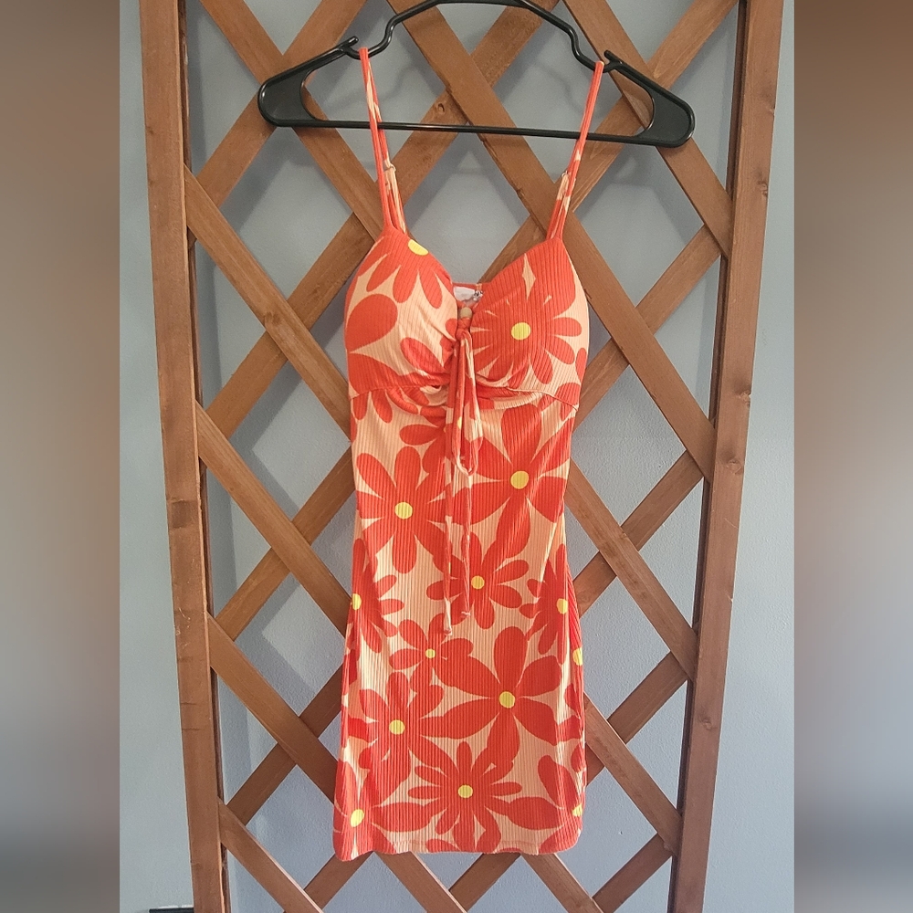 Floral Orange and Yellow Dress